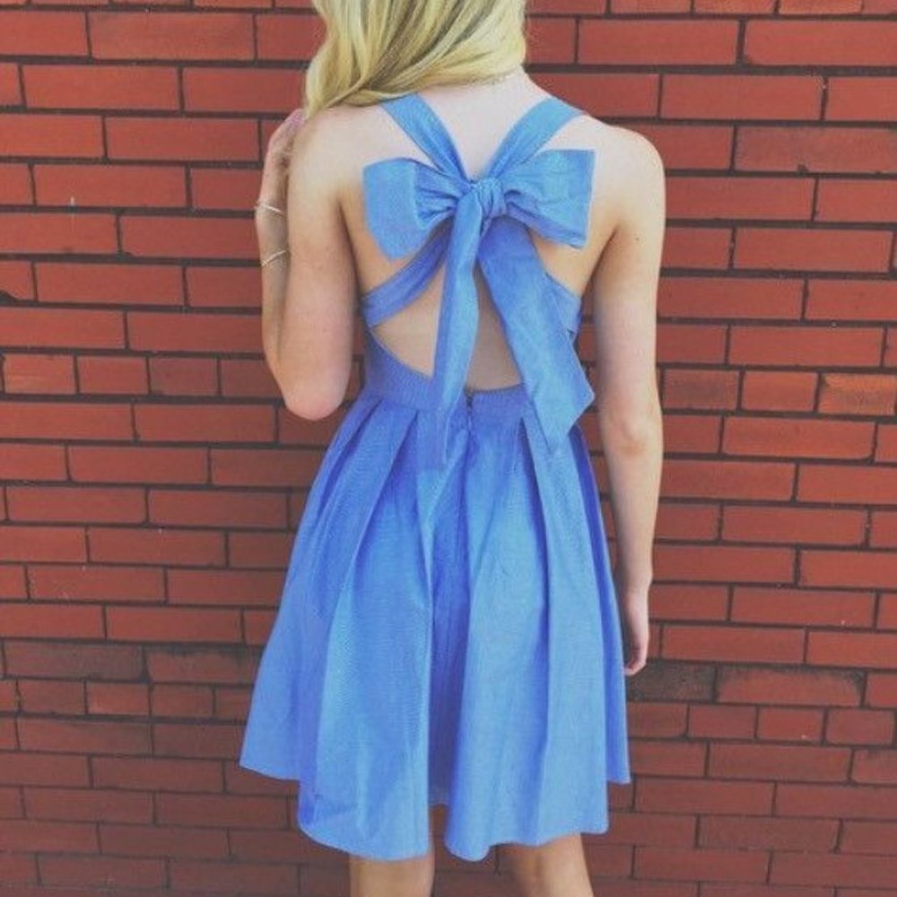 NWT Lauren James Blue Livingston Seersucker Dress